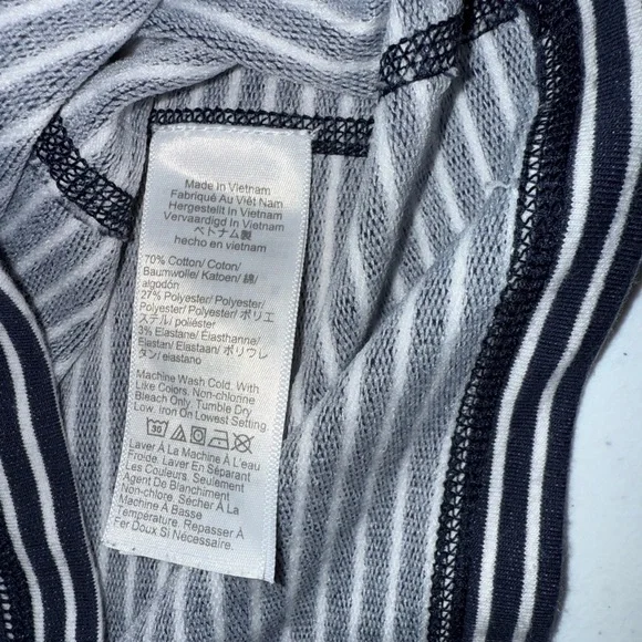 Sz L J Crew Performance Pullover Mens Blue White Striped 1/4 Zip Active Golf - Picture 8 of 11